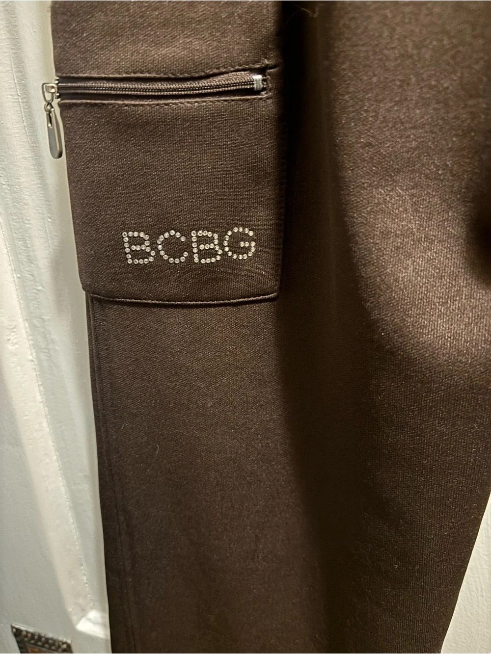 Women’s BCBG Brown Drawstring Casual Cargo-like w/Bling Pants - Picture 4 of 10